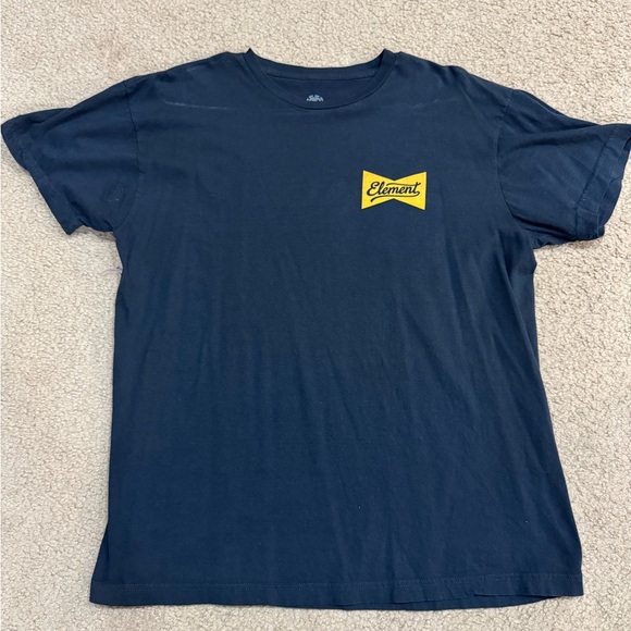 Element Dark Blue T-Shirt with Yellow Logo - Picture 1 of 2